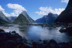 Cloud-capped Mitre Peak rises out of Milford