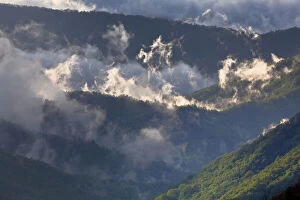 Clouds in Oconaluftee Valley at sunrise