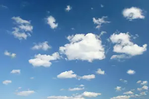 clouds and sky - blue sky dotted with tiny white clouds on a nice summer day - Baden-Wuerttemberg, Germany
