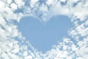 Clouds and sky - making heart shape Digital Manipulation: defined heart shape