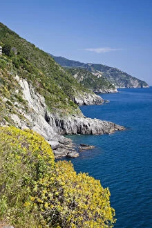 Coastline of the Cinque Terre as seen