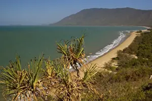 Bays Prints: Coastline - view of a turquoise-coloured bay and beach towards rainforest-clad mountains in northern Queensland