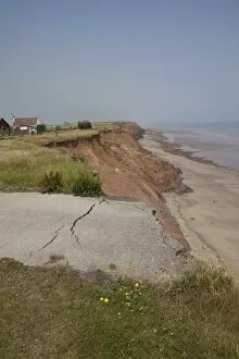 Tarmac Collection: Collapsed tarmac road following cliff erosion on coast East Newton East Riding of Yorkshire UK