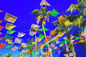 Baja Gallery: Colorful Mexican Christmas paper decorations. San
