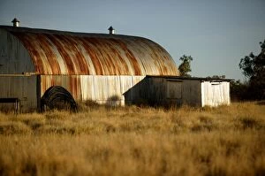 Corrugated iron shed. Recycled WW2 Nissen hut