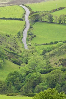 Valley Collection: Country Road near Lynmouth Exmoor National Park, Devon UK LA000380