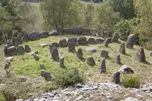 Neolithic Prints: Cromlech or circles of standing stones Dinosaur Park France