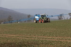 Images Dated 17th March 2012: Crop Spraying - of herbicides on Oil - seed Rape