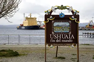 Ports Prints: Cruise ship at Ushuaia, fin del mundo, (end of the world) Tierra del Fuego, October