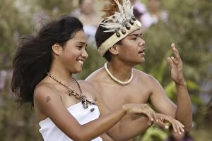Dancers on Rapa Nui Language Day, a fiesta organised