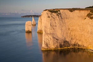 Dawn at the white cliffs and Harry Rocks at Studland