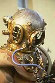 Brass Gallery: Diver - in early brass diving helmet