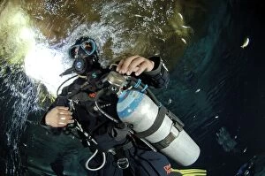 Diver with tank