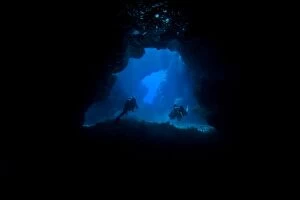 Divers - inside the cave at the 1st Cathedrals