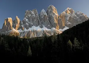 Dolomite Prints: The Dolomites: the Geisler gruppe (up to 3000m) from Zanse Alm in the Val di Funes