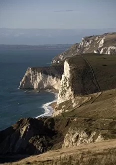 Images Dated 3rd January 2005: Dorset World Heritage coast, just west of Lulworth. Chalk cliffs