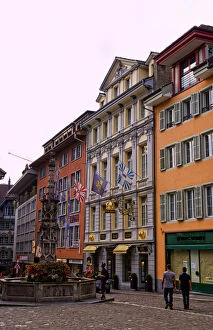 Downtown city scene of Lucerne Switzerland