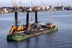 Ports Prints: Dredger - port of Claipeda, Lithuania