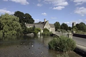 Ducks on the river beside the old Mill House Fairford