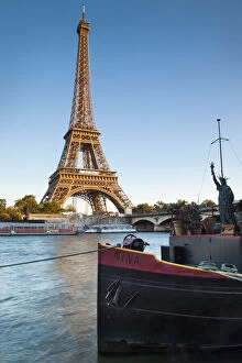 Eiffel Tower along River Seine, Paris, France