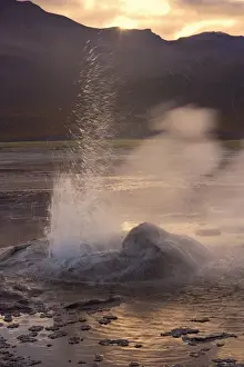 Landscapes Prints: El Tatio Geysers - geothermal field of hot springs