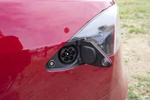 Images Dated 26th July 2014: Electric Vehicle charging point hidden behind red