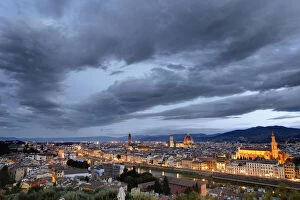 Elevated view of Florence Italy at dawn