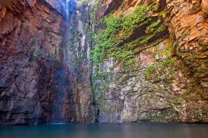 Images Dated 6th July 2008: Emma Gorge Waterfall - water plunges down a steep cliff into a picturesque plunge pool in Emma