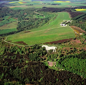 Hill Gallery: England - Aerial view, Kilburn White Horse, North Yorkshire