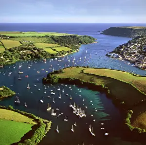 England - Aerial view, Kingsbrigde Estuary and Salcombe, Devon