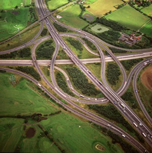 England - Aerial view, M25 / M11 Motorway Junction, Essex