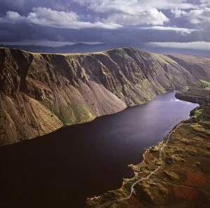 England - Aerial view of Wast Water, Wasdale valley