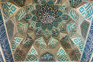 Patterns Collection: Detail of entrance arch, Jameh Mosque, Kerman, Iran. Detail of mosaic