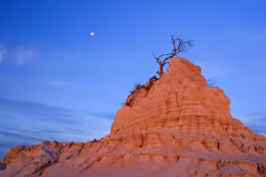 Eroded pinnacle - last evening sunrays on amazingly shaped, eroded pinnacle of the lunette Walls of China, located within the since 18000 years dried-up lakebed of Lake Mungo