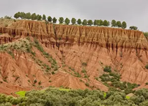 Layers Prints: Eroded red mudstone, Imlil valley, The High Atlas (Haut Atlas) mountains, Morocco