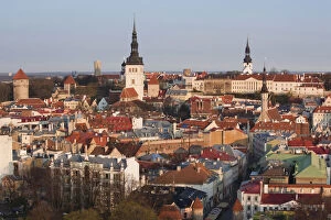 Estonia, Tallinn, elevated view of Old Town