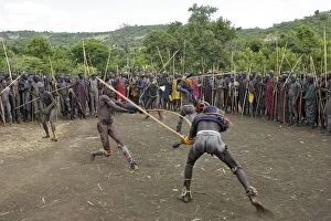 Ethiopia - Ceremony of Donga among Surma: tribe