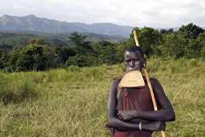 Images Dated 3rd August 2006: Ethiopia - Surma Woman: tribe of south west Ethiopia
