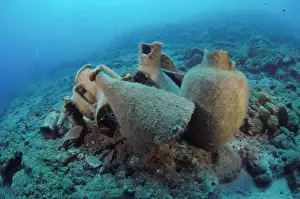 Antiquity Prints: Etruscan Amphora in a protected archaeological area on the sea bed in Antalya