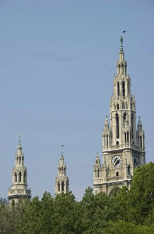 Europe, Austria, Vienna, spires of Rathaus