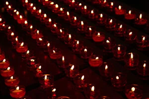 Europe, Belgium, Bruges. Candles in