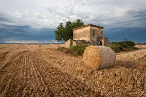 Abandoned Gallery: Europe, France. Hay bale in Provence field