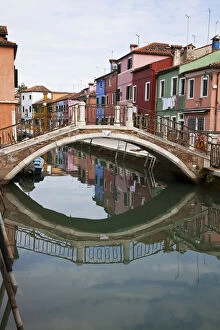 Europe, Italy, Burano, Colorful Houses along