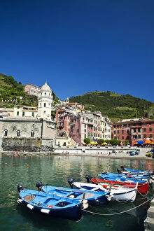 Bell Gallery: Europe. Italy. Vernazza. City and Church