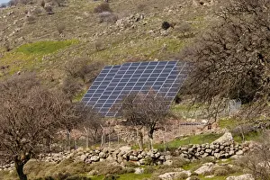 Alternative Energy Prints: Extensive solar panel arrays in the countryside of west Lesvos (Lesbos) - Greece