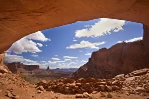 Images Dated 18th April 2009: False Kiva - ancient indian ruin tucked into an alcove of rock with a panoramic view over canyons