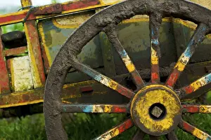 Carts Prints: Farmers brightly painted cow cart - Minahasa highlands Asia, Indonesia, N. Sulawesi