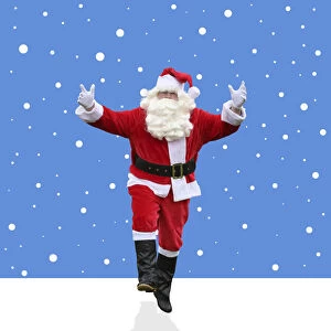 Father Gallery: Father Christmas / Santa Claus in illustrated snow scene     Date: 06-Jun-18