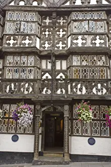 Tradtional Prints: The Feathers Hotel - Ludlow - England - UK - in Shropshire - Became an inn in 1619 - Name comes from the motif of
