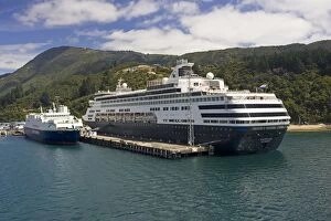 South Island Collection: Ferry - Interislander and Bluebridge ferries in Picton harbour South Island New Zealand